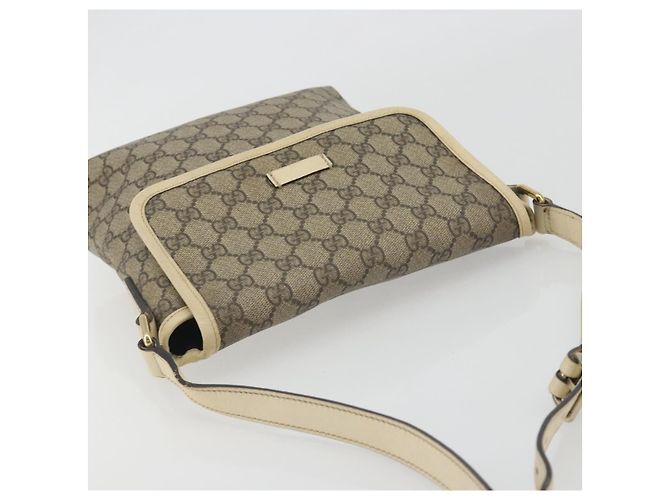 Borsa a tracolla GUCCI GG Supreme PVC Beige Gold 223666 Auth 194327 D'oro - vista 6