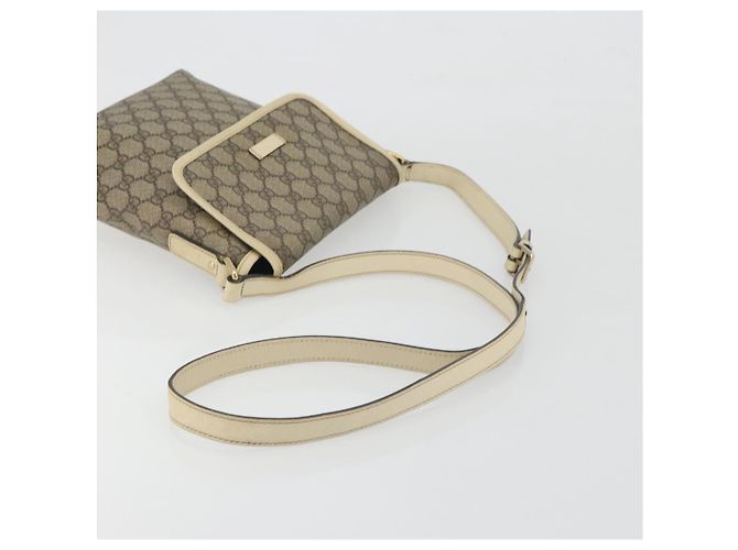 Borsa a tracolla GUCCI GG Supreme PVC Beige Gold 223666 Auth 194327 D'oro - vista 7