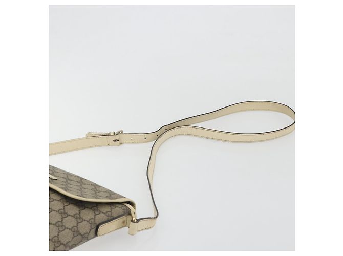 Borsa a tracolla GUCCI GG Supreme PVC Beige Gold 223666 Auth 194327 D'oro - vista 8