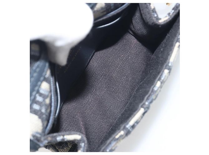 Borsa a tracolla con catena Christian Dior Trotter Canvas Navy Gold Auth 196933M D'oro Blu navy - vista 10