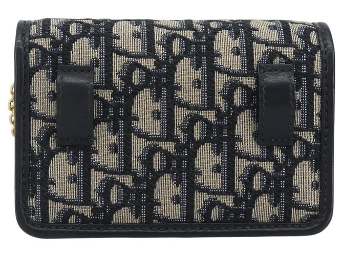 Borsa a tracolla con catena Christian Dior Trotter Canvas Navy Gold Auth 196933M D'oro Blu navy - vista 2