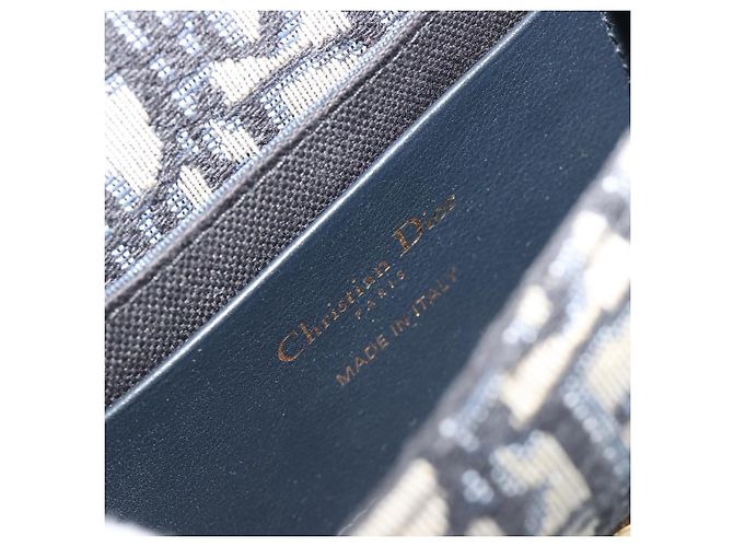 Borsa a tracolla con catena Christian Dior Trotter Canvas Navy Gold Auth 196933M D'oro Blu navy - vista 20