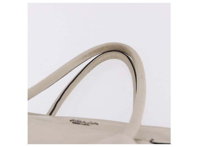 Tote PRADA Handtasche aus Leder Weiß Silber BN2611 Auth am12429A - Ansicht 14