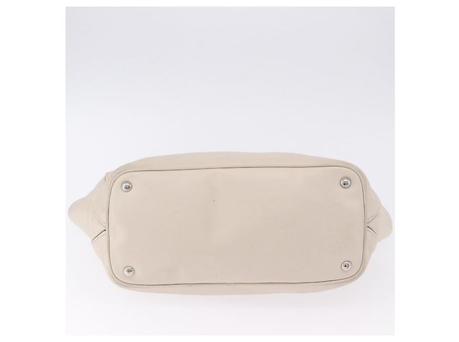 Tote PRADA Handtasche aus Leder Weiß Silber BN2611 Auth am12429A - Ansicht 5