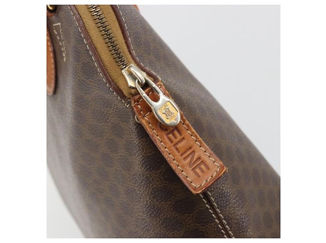 Céline Borsa a mano CELINE Macadam Canvas PVC Leather Brown Gold Auth mr2823 Marrone D'oro - vista 10