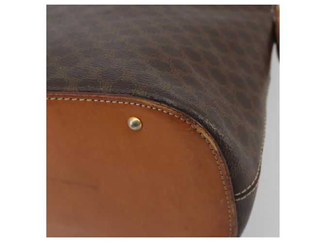 Céline Borsa a mano CELINE Macadam Canvas PVC Leather Brown Gold Auth mr2823 Marrone D'oro - vista 15