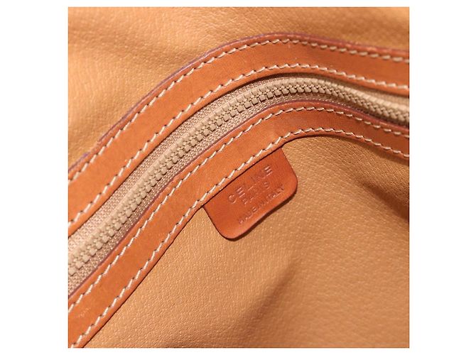 Céline Borsa a mano CELINE Macadam Canvas PVC Leather Brown Gold Auth mr2823 Marrone D'oro - vista 17