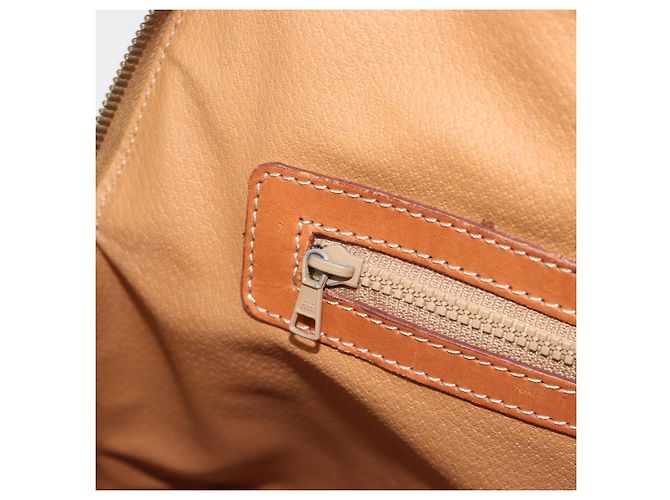 Céline Borsa a mano CELINE Macadam Canvas PVC Leather Brown Gold Auth mr2823 Marrone D'oro - vista 20