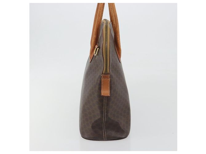 Céline Borsa a mano CELINE Macadam Canvas PVC Leather Brown Gold Auth mr2823 Marrone D'oro - vista 3