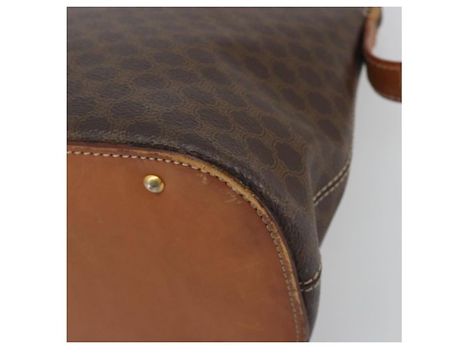 Céline Borsa a mano CELINE Macadam Canvas PVC Leather Brown Gold Auth mr2823 Marrone D'oro - vista 9