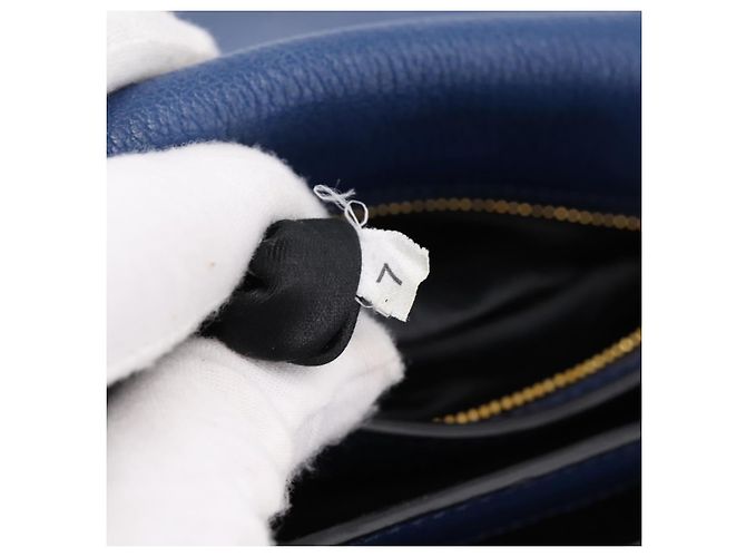 Borsa a tracolla Miu Miu in pelle blu navy tono oro Auth 198643A - vista 12
