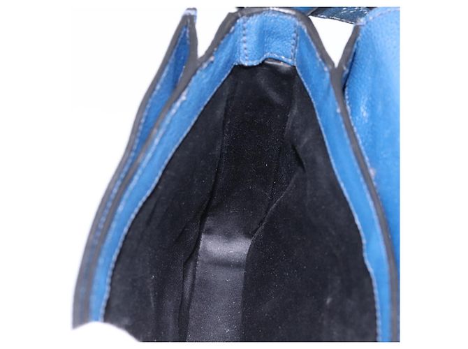Borsa a tracolla Miu Miu in pelle blu navy tono oro Auth 198643A - vista 20