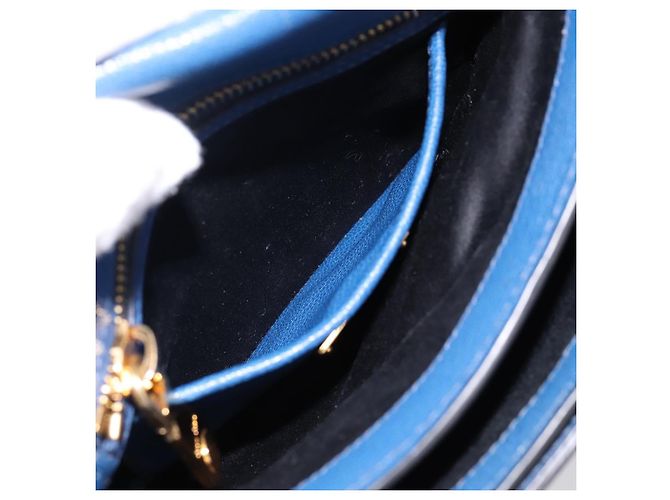 Borsa a tracolla Miu Miu in pelle blu navy tono oro Auth 198643A - vista 22