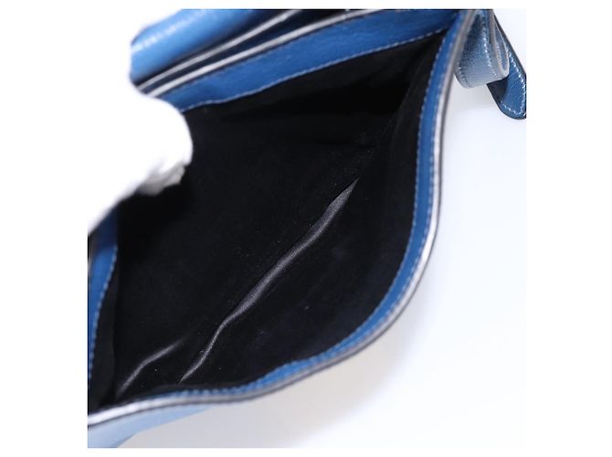 Borsa a tracolla Miu Miu in pelle blu navy tono oro Auth 198643A - vista 25