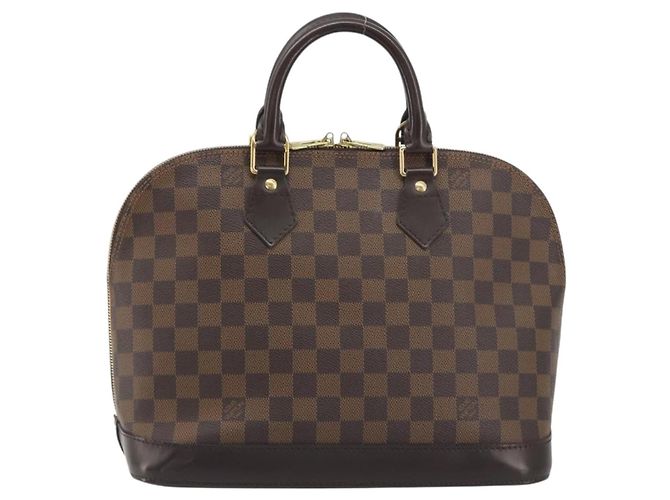 Borsa a mano LOUIS VUITTON Damier Ebene Alma N51131 LV Auth 197507A - vista 13