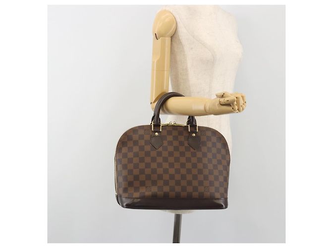Borsa a mano LOUIS VUITTON Damier Ebene Alma N51131 LV Auth 197507A - vista 22