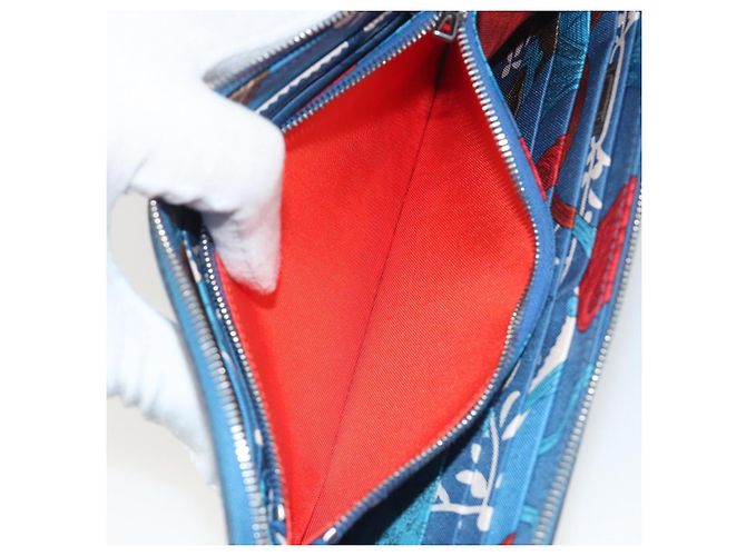 Hermès HERMES Azap Silk In Wallet Leather Blue Silver Auth 196072M Silber Blau - Ansicht 10
