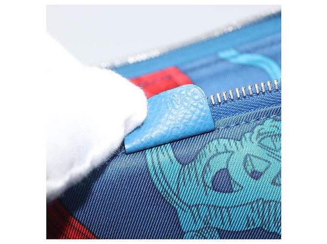 Hermès HERMES Azap Silk In Wallet Leather Blue Silver Auth 196072M Silber Blau - Ansicht 11