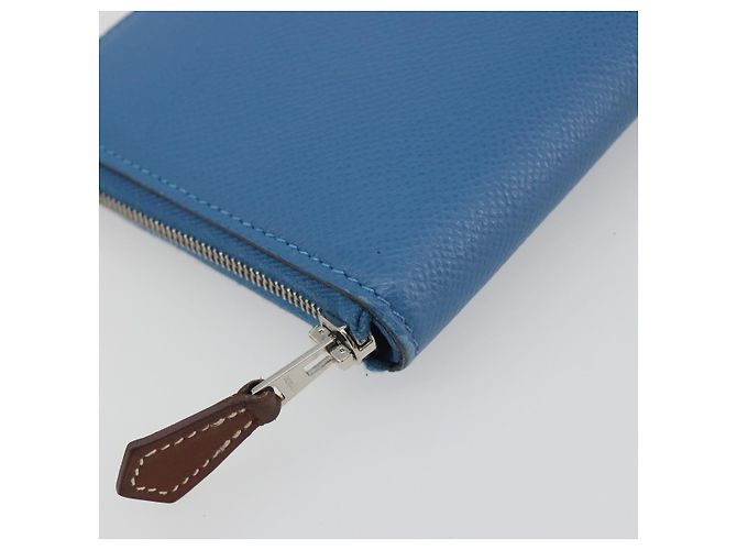 Hermès HERMES Azap Silk In Wallet Leather Blue Silver Auth 196072M Silber Blau - Ansicht 14