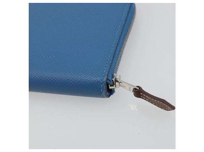Hermès HERMES Azap Silk In Wallet Leather Blue Silver Auth 196072M Silber Blau - Ansicht 15