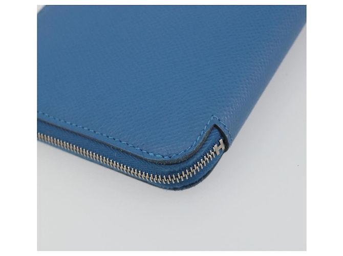 Hermès HERMES Azap Silk In Wallet Leather Blue Silver Auth 196072M Silber Blau - Ansicht 16