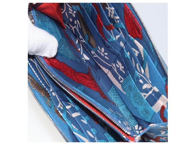 Hermès HERMES Azap Silk In Wallet Leather Blue Silver Auth 196072M Silber Blau - Ansicht 22