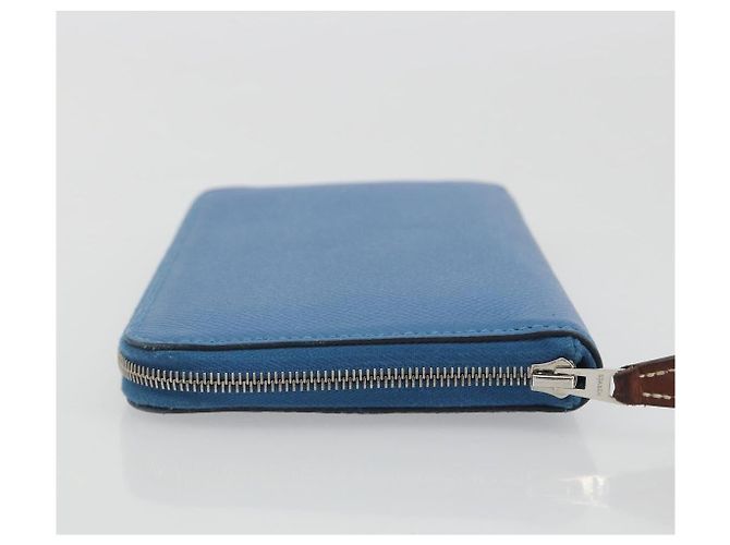 Hermès HERMES Azap Silk In Wallet Leather Blue Silver Auth 196072M Silber Blau - Ansicht 4