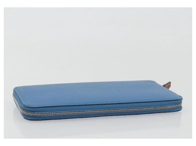 Hermès HERMES Azap Silk In Wallet Leather Blue Silver Auth 196072M Silber Blau - Ansicht 5