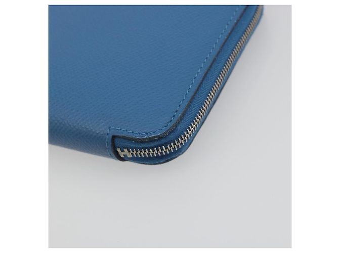 Hermès HERMES Azap Silk In Wallet Leather Blue Silver Auth 196072M Silber Blau - Ansicht 7