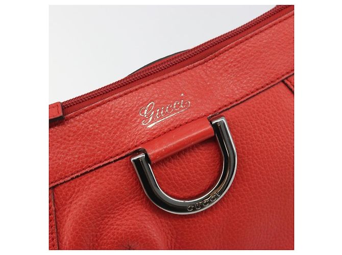Borsa a tracolla GUCCI Abbey in pelle Outlet Rossa Argento 265691 Auth 198654 - vista 17