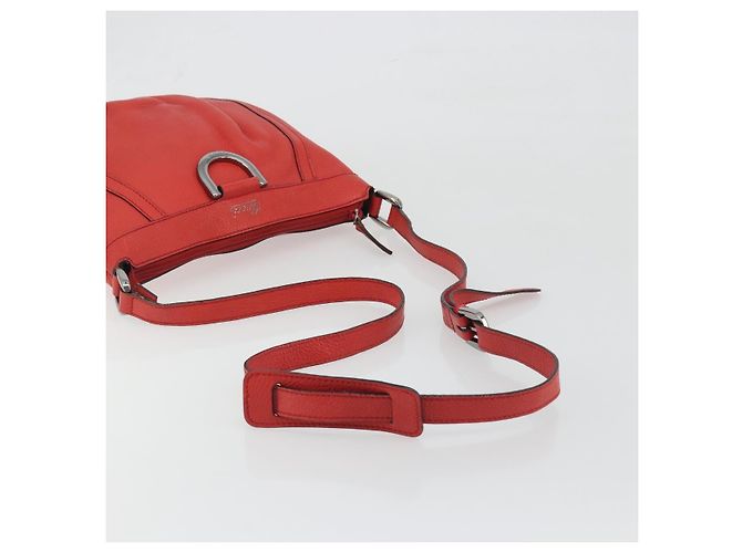 Borsa a tracolla GUCCI Abbey in pelle Outlet Rossa Argento 265691 Auth 198654 - vista 7