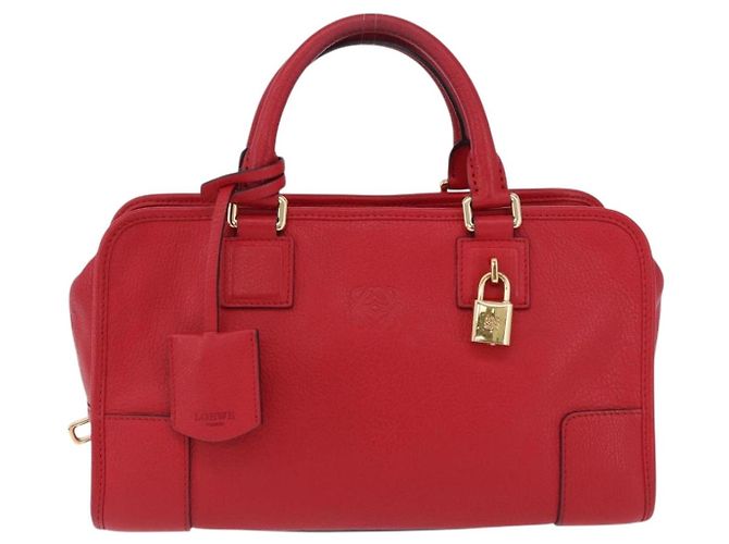 Borsa a mano LOEWE Amazona 28 in pelle rossa e oro Auth 197185SAM Rosso D'oro - vista 13