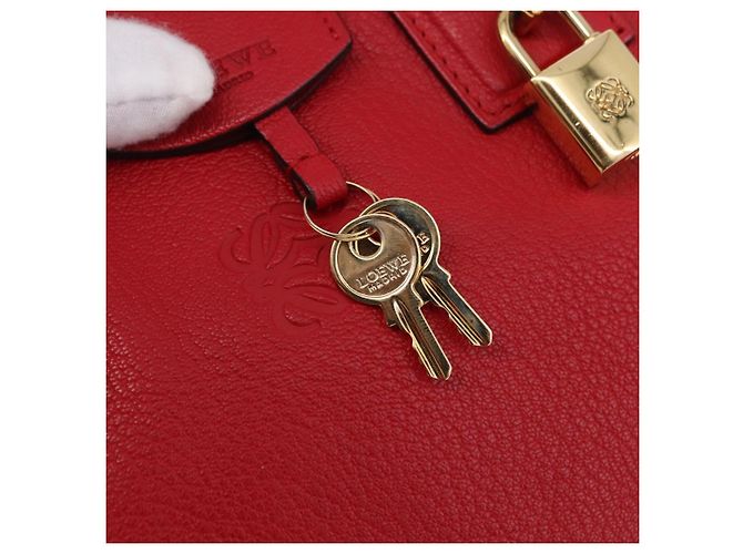 Borsa a mano LOEWE Amazona 28 in pelle rossa e oro Auth 197185SAM Rosso D'oro - vista 21
