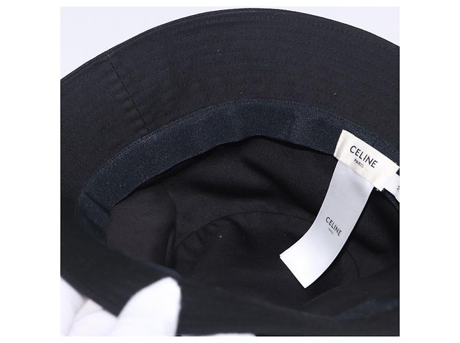 Céline Cappello Bucket CELINE in Cotone M Nero Auth BA15277M - vista 11