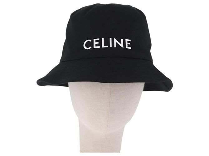 Céline Cappello Bucket CELINE in Cotone M Nero Auth BA15277M - vista 2
