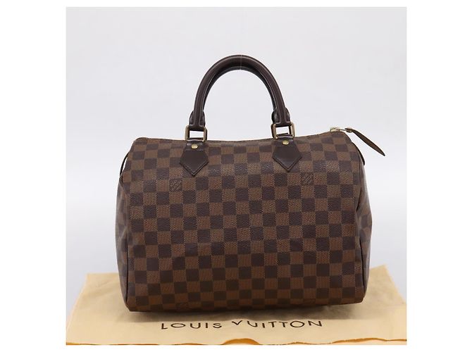 Borsa a mano LOUIS VUITTON Damier Ebene Speedy 30 N41364 LV Auth 197300V - vista 12
