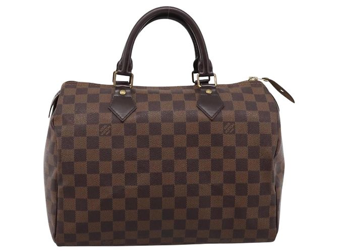 Borsa a mano LOUIS VUITTON Damier Ebene Speedy 30 N41364 LV Auth 197300V - vista 13