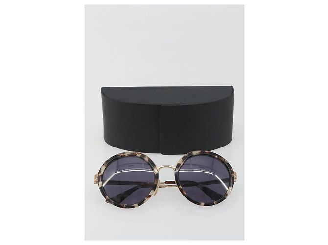 Gafas de sol PRADA Metal Brown Champagne Gold Auth 196722M Castaño Dorado - vista 12