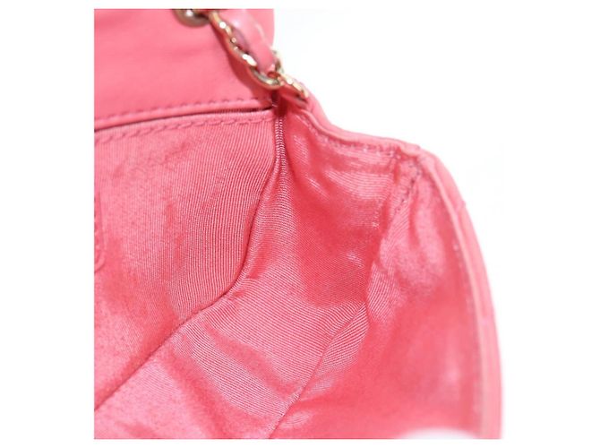 Borsa a catena CHANEL Mini Matelasse 14 Valentine in pelle di agnello rosa CC Auth 196341SAM D'oro - vista 24