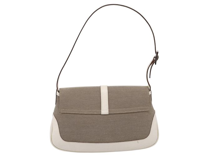 Borsa a tracolla GUCCI Jackie Canvas Beige Silver 001 3824 Auth ep15824A Argento - vista 2