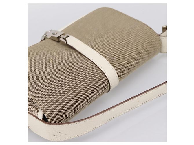 Borsa a tracolla GUCCI Jackie Canvas Beige Silver 001 3824 Auth ep15824A Argento - vista 6
