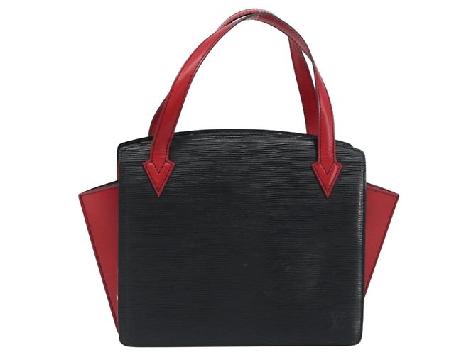 Borsa a mano LOUIS VUITTON Epi Bicolor Varenne Nero Rosso M52387 LV Auth ka5706 - vista 13