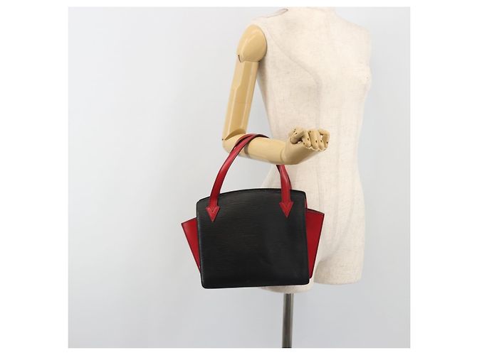Borsa a mano LOUIS VUITTON Epi Bicolor Varenne Nero Rosso M52387 LV Auth ka5706 - vista 24