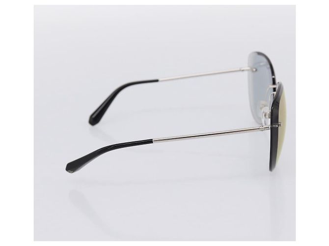 CHANEL Randlose Sonnenbrille Metal Gray Silver CC Auth am12308M Braun Silber - Ansicht 3