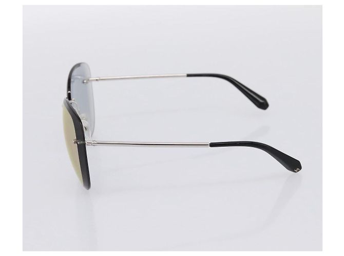 CHANEL Randlose Sonnenbrille Metal Gray Silver CC Auth am12308M Braun Silber - Ansicht 4