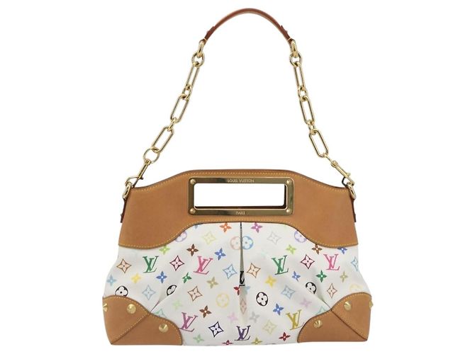 LOUIS VUITTON Monogram Multicolor Judy MM Hand Bag White M40255 LV Auth BA14883V Bianco - vista 13
