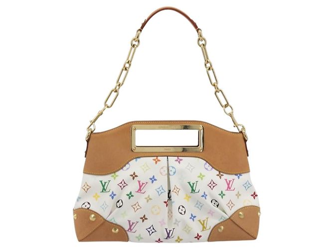 LOUIS VUITTON Monogram Multicolor Judy MM Hand Bag White M40255 LV Auth BA14883V Bianco - vista 2