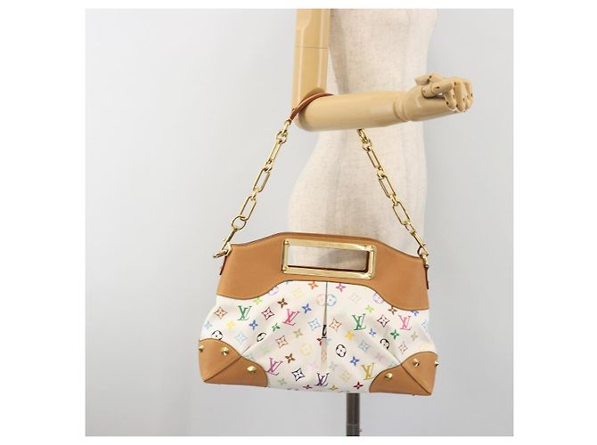 LOUIS VUITTON Monogram Multicolor Judy MM Hand Bag White M40255 LV Auth BA14883V Bianco - vista 23