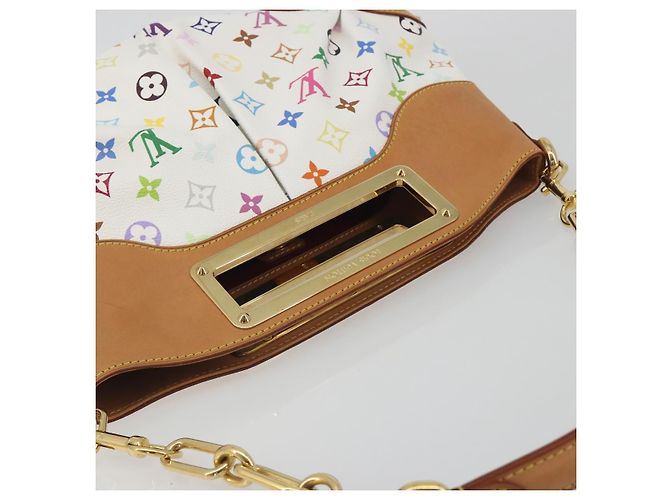 LOUIS VUITTON Monogram Multicolor Judy MM Hand Bag White M40255 LV Auth BA14883V Bianco - vista 6