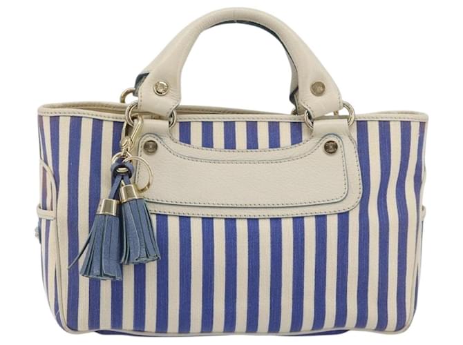 Céline CELINE Boogie Bag Canvas Navy Gold Tone Auth 198642A Blu navy - vista 13